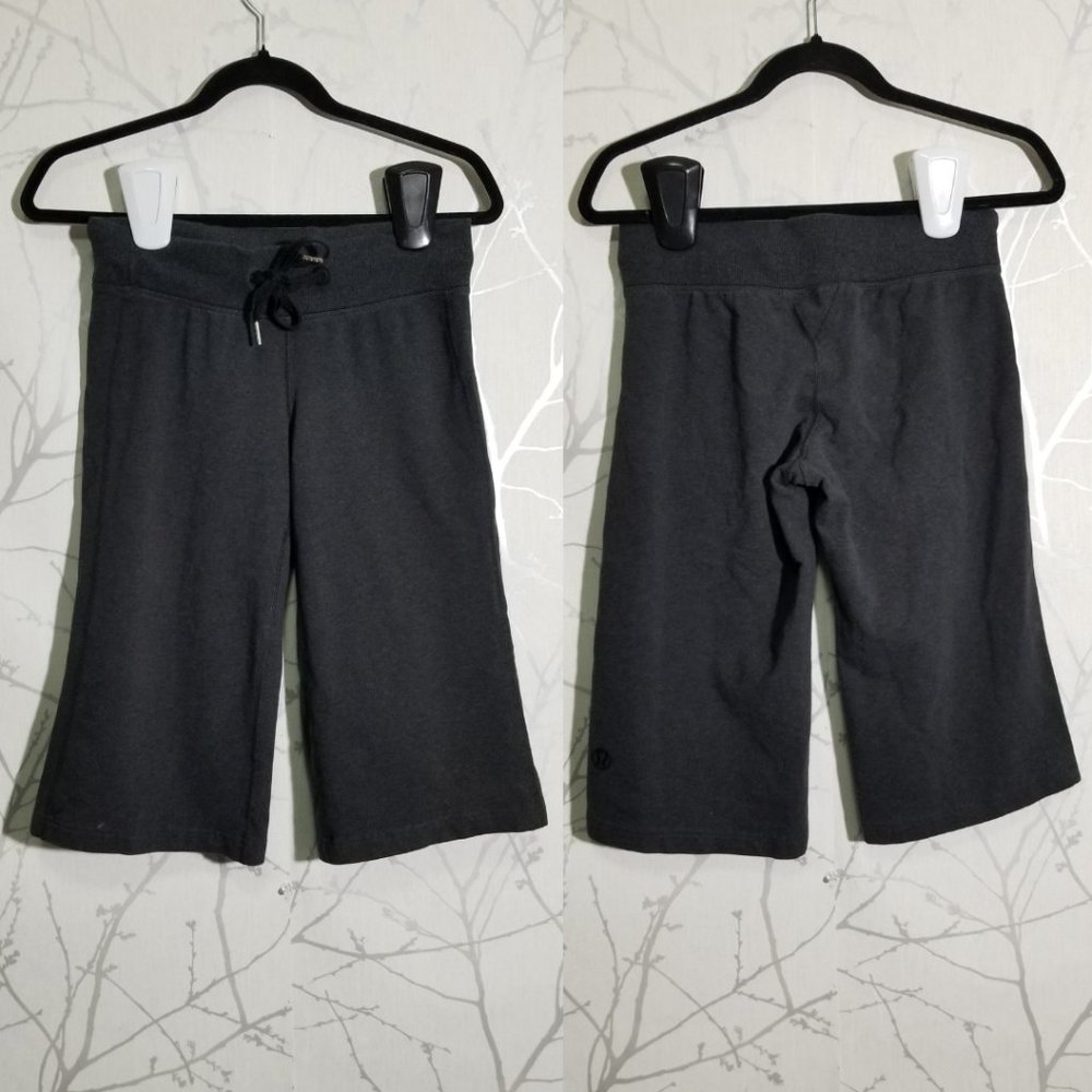 Lululemon Gray French Terry Low Rise Drawstring Capri Pants